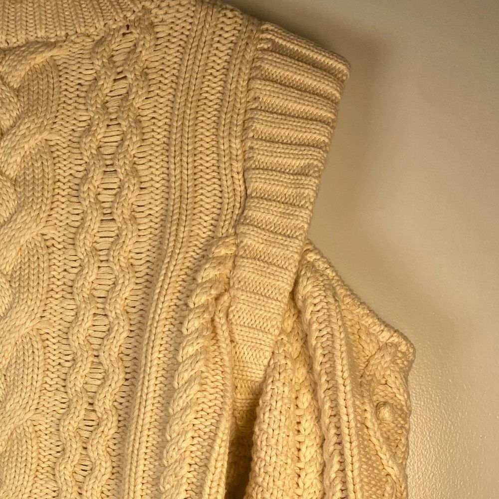 NEW! Aqua Cream Cable Knit Cutout Sweater - Picture 4 of 5
